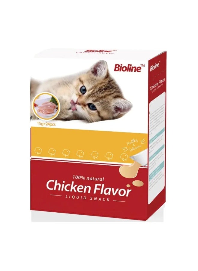 Cat Treats – Chicken Flavor – 15g × 24 Packs